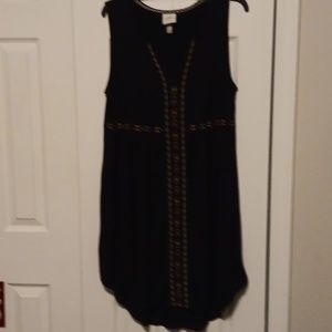 Knox Rose L black sleeveless dress with cute trim